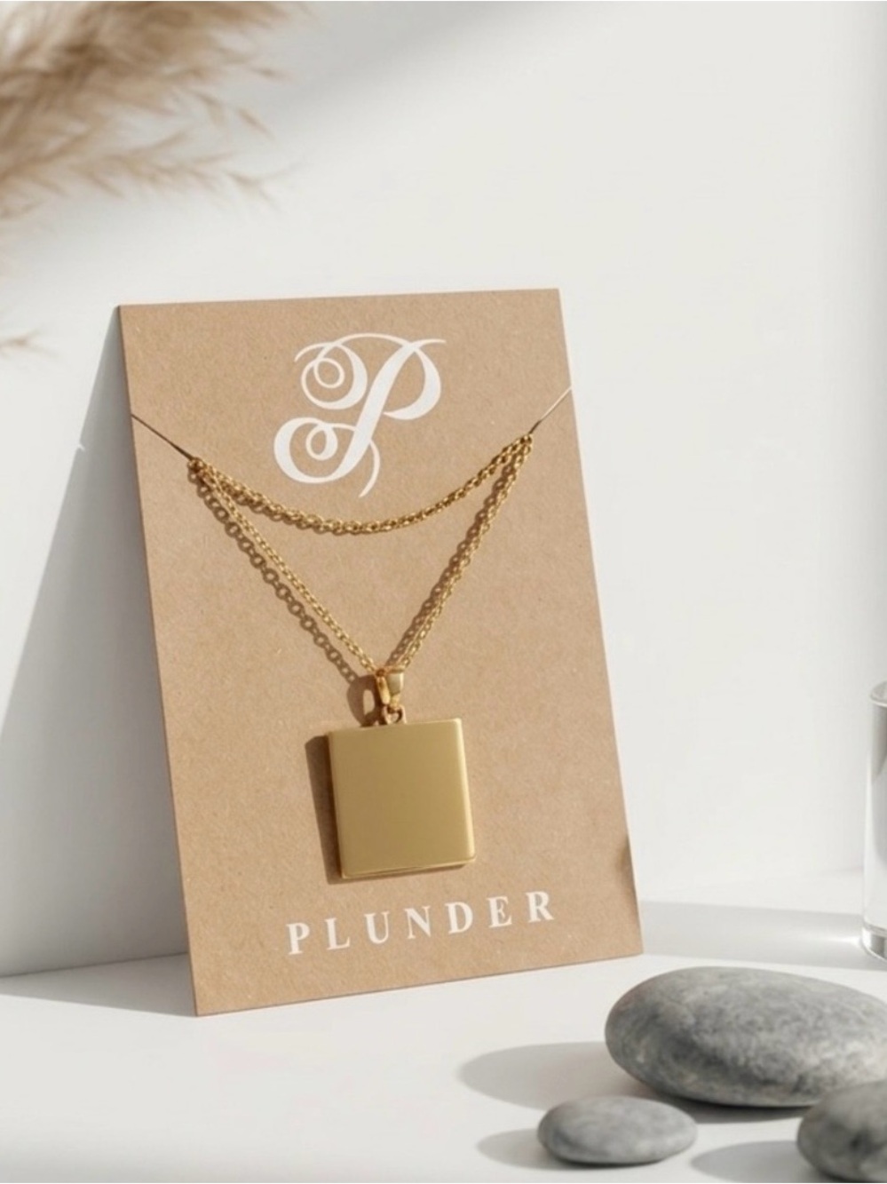 ✨ NEW ✨ Plunder Gold Square Pendant Necklace ✨